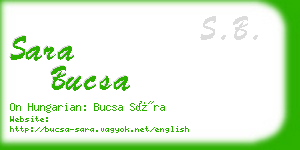 sara bucsa business card